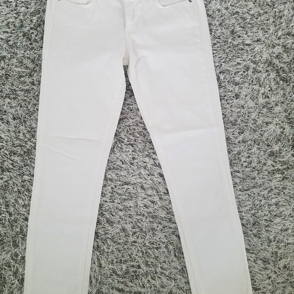 Paige White Raw Denim Skinny Leg SZ 28.